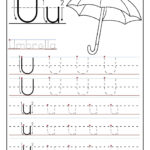 Printable Letter U Tracing Worksheets For Preschool Tracing
