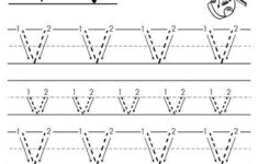 Printable Letter V Tracing Worksheet With Number And Arrow Guides