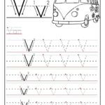 Printable Letter V Tracing Worksheets For Preschool Alphabet