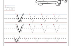 Printable Letter V Tracing Worksheets For Preschool Alphabet