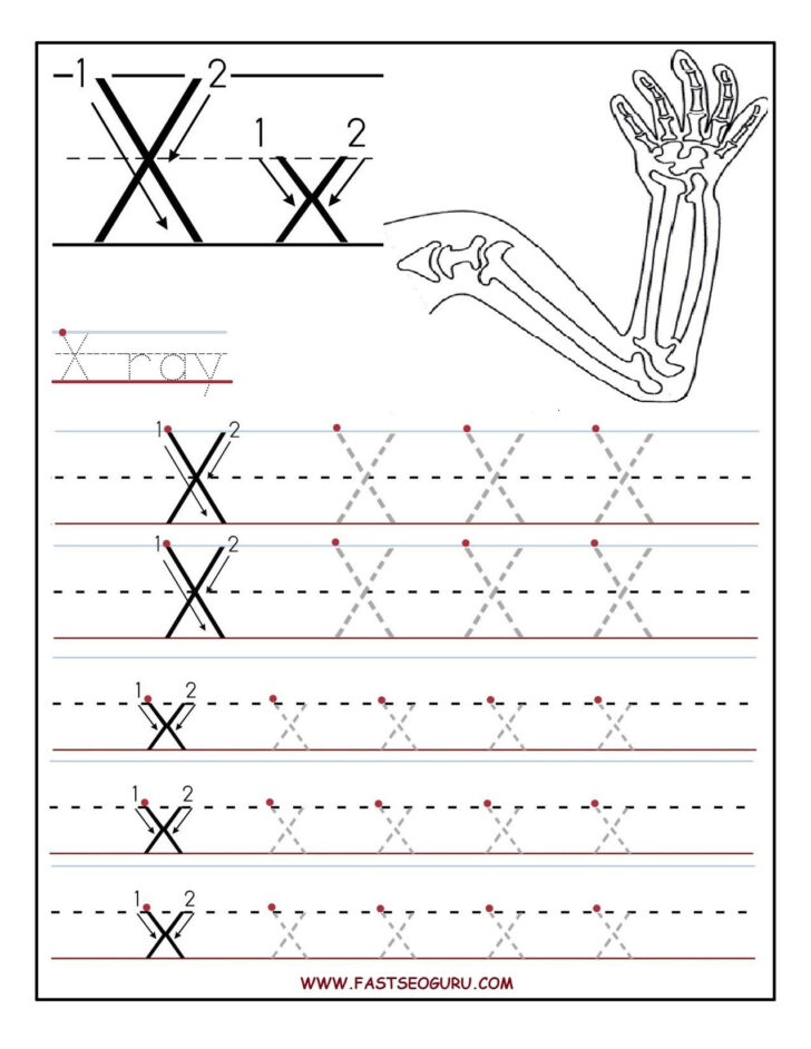Tracing Letter X Worksheets