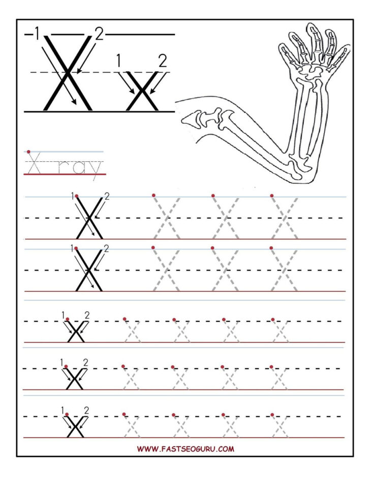 Letter X Tracing Sheet Free