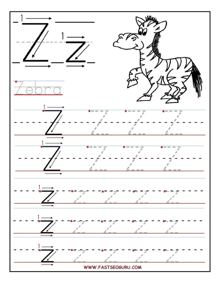 Letter Z Tracing Worksheets Preschool