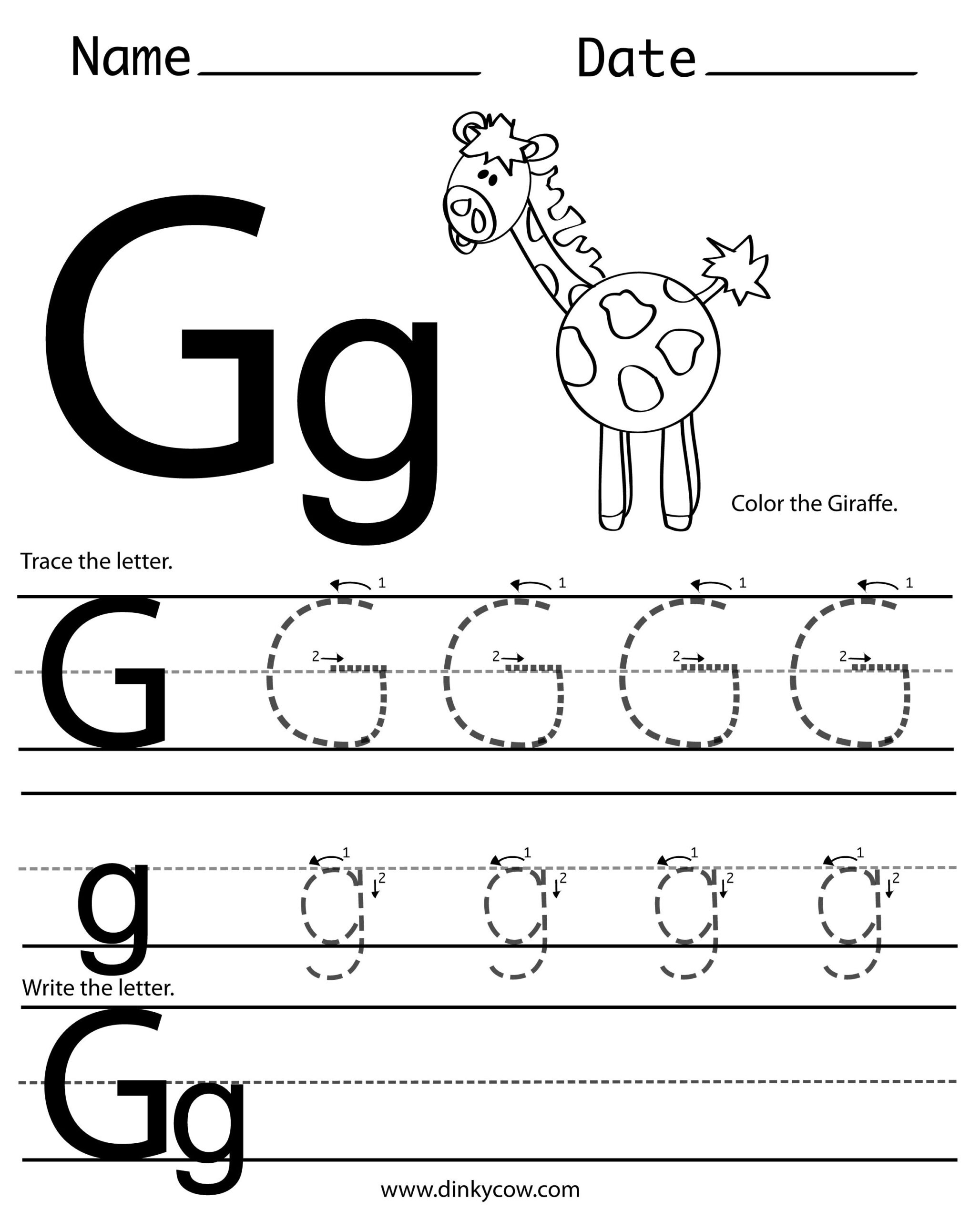 The Letter G Tracing Worksheets AlphabetWorksheetsFree