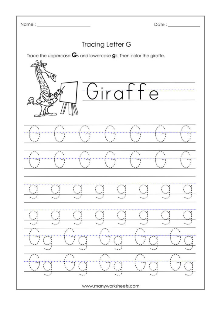 Tracing The Letter G Worksheets