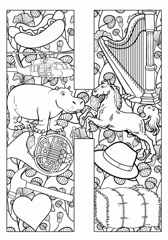 Things That Start With The Letter H Coloring Pages Coloring Home