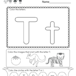 This Is A Letter T Coloring Worksheet Children Can Color The Letters