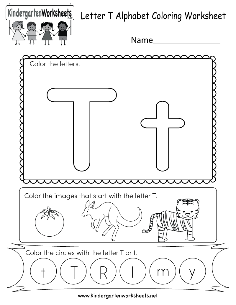 This Is A Letter T Coloring Worksheet Children Can Color The Letters 