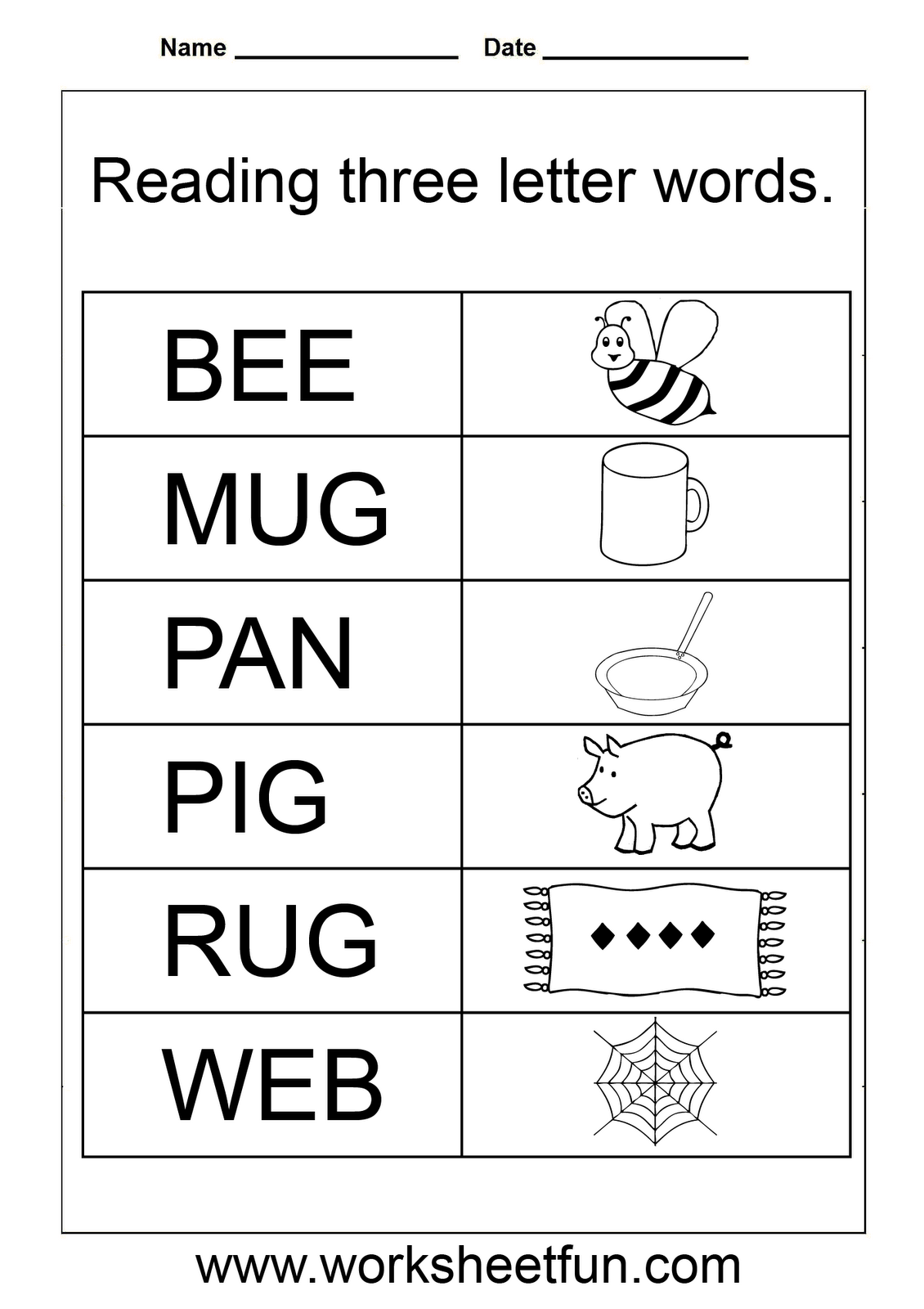 Three Letter Words Tracing Worksheets AlphabetWorksheetsFree