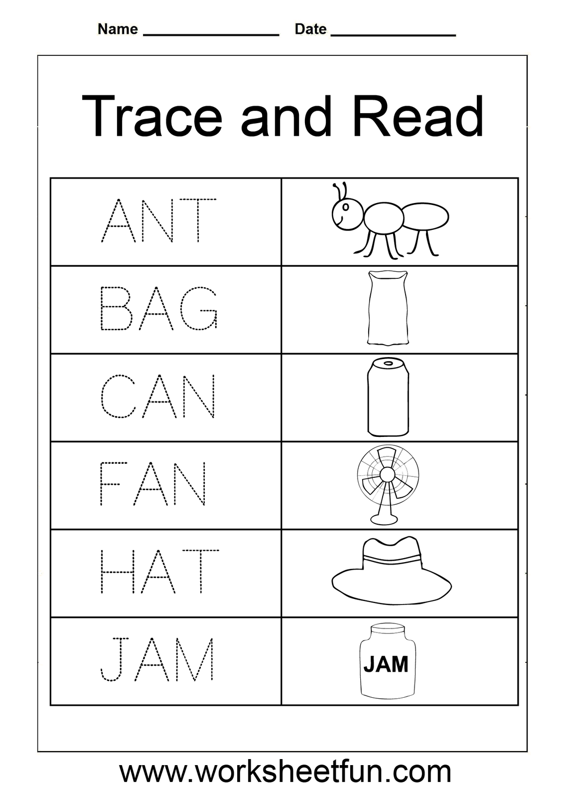 Three Letter Words Tracing Worksheets AlphabetWorksheetsFree