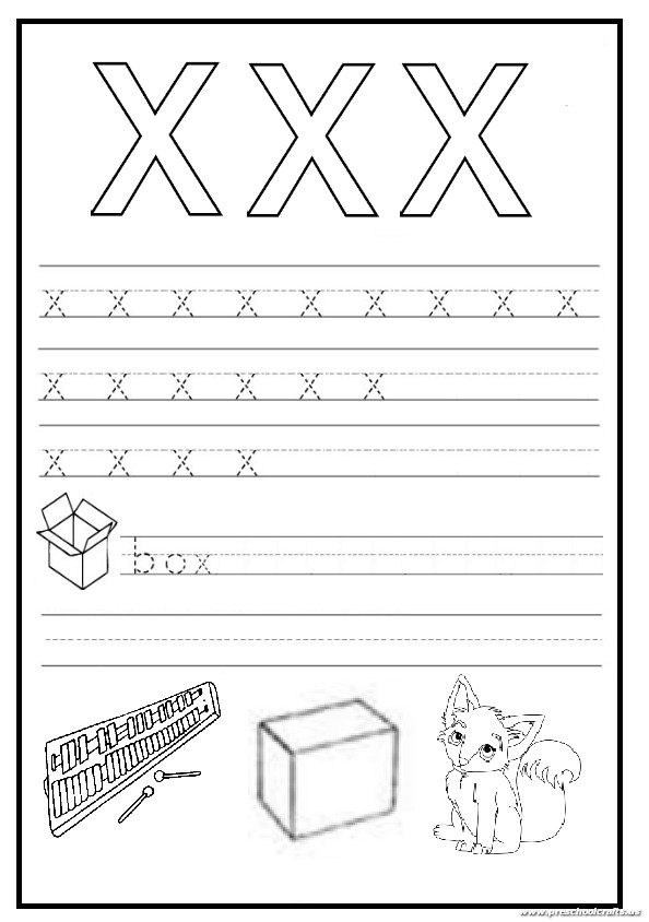 Trace And Write The Lowercase Letter X Worksheet Preschool Crafts