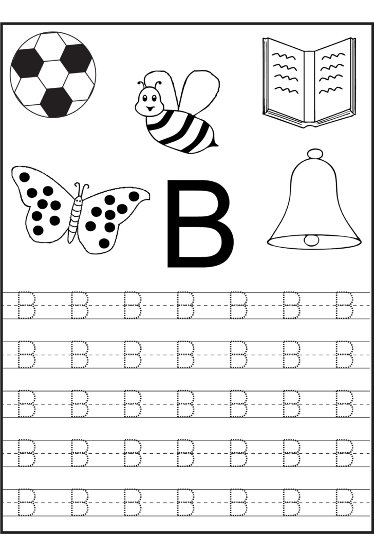 Letter B Tracing Worksheets For Kindergarten