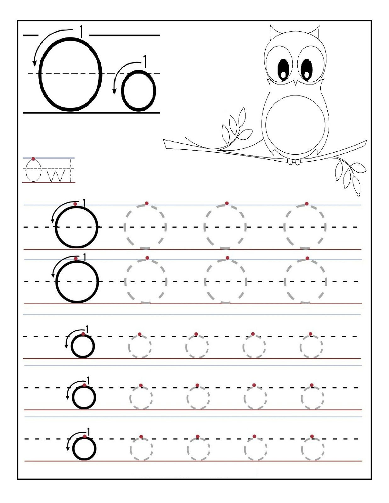 Trace Letter O Worksheets Preschool TracingLettersWorksheets