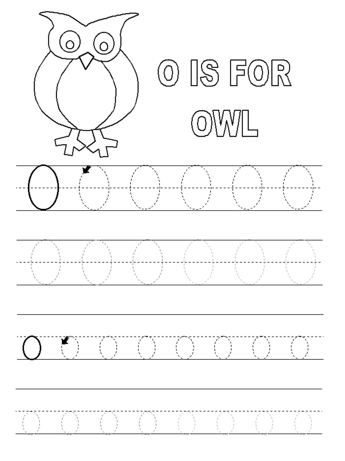 Trace Letter O Worksheets Preschool TracingLettersWorksheets