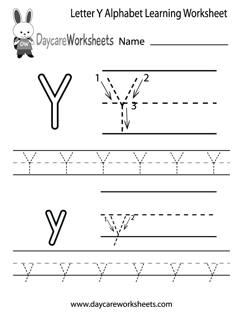 Trace Letter Y Worksheets TracingLettersWorksheets