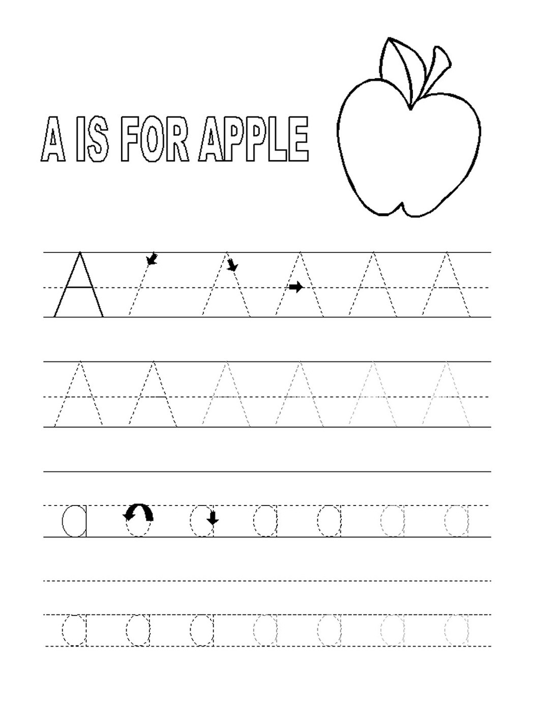 Trace The Letter A Worksheets Activity Shelter