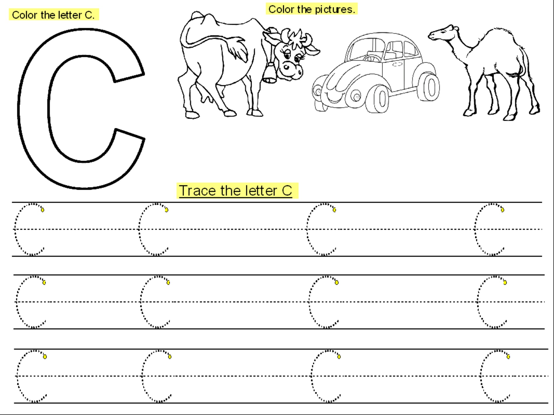 Trace The Letter C Worksheets Activity Shelter