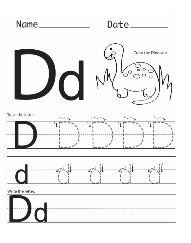 Trace The Letter D Worksheet Preschool Crafts