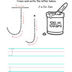 Trace The Letter Jj Worksheet Etsy