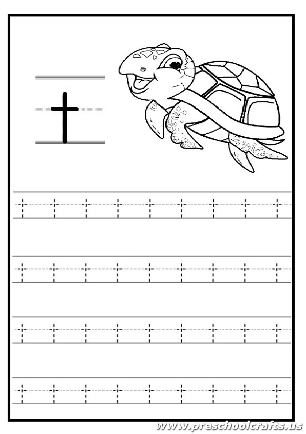 Trace The Lowercase Letter T Worksheet Preschool Crafts