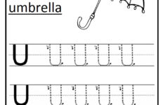 Trace The Uppercase Letter U Worksheet And Color The Umbrella