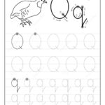 Tracing Alphabet Letter Q Black And White Educational Pages On Line