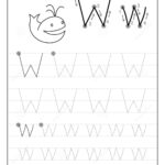 Tracing Alphabet Letter W Black And White Educational Pages On Line
