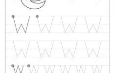 Tracing Alphabet Letter W Black And White Educational Pages On Line