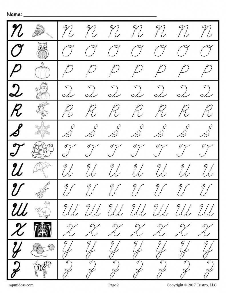 Tracing Cursive Alphabet Letters TracingLettersWorksheets