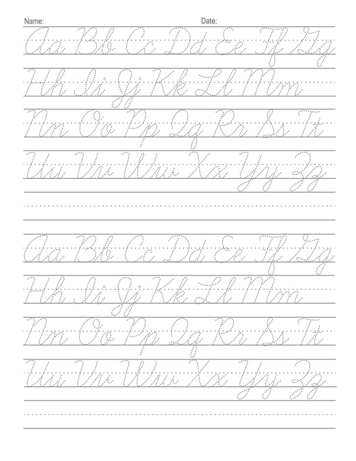 Tracing Letters Cursive