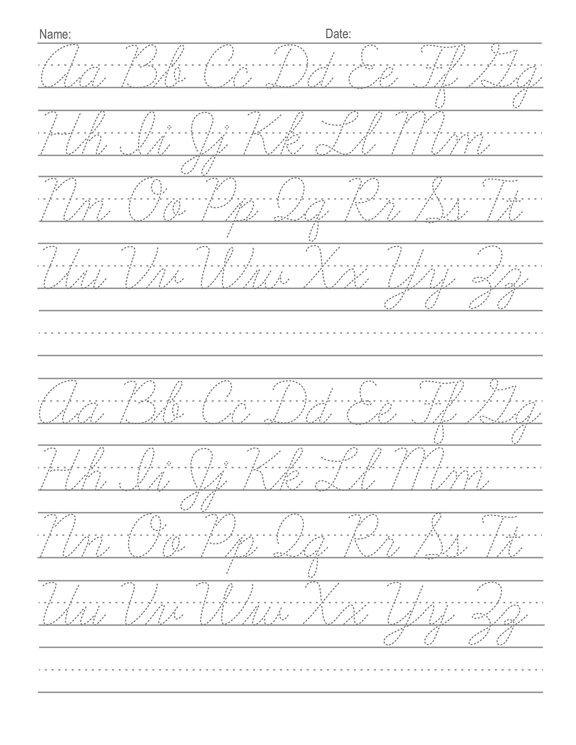 Tracing Letters Cursive | Letter Tracing Worksheets