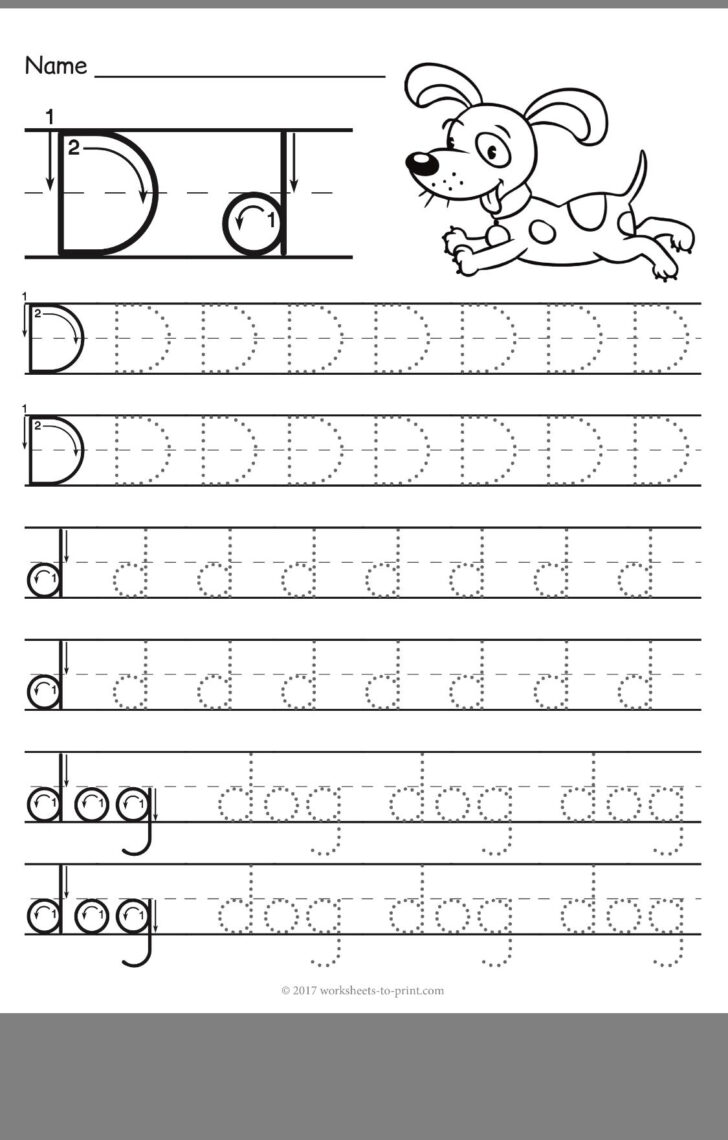 Tracing Letter DD Worksheet