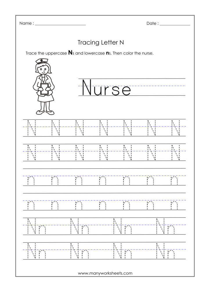 Tracing Letter Nn Worksheet Name Tracing Generator Free | Letter ...