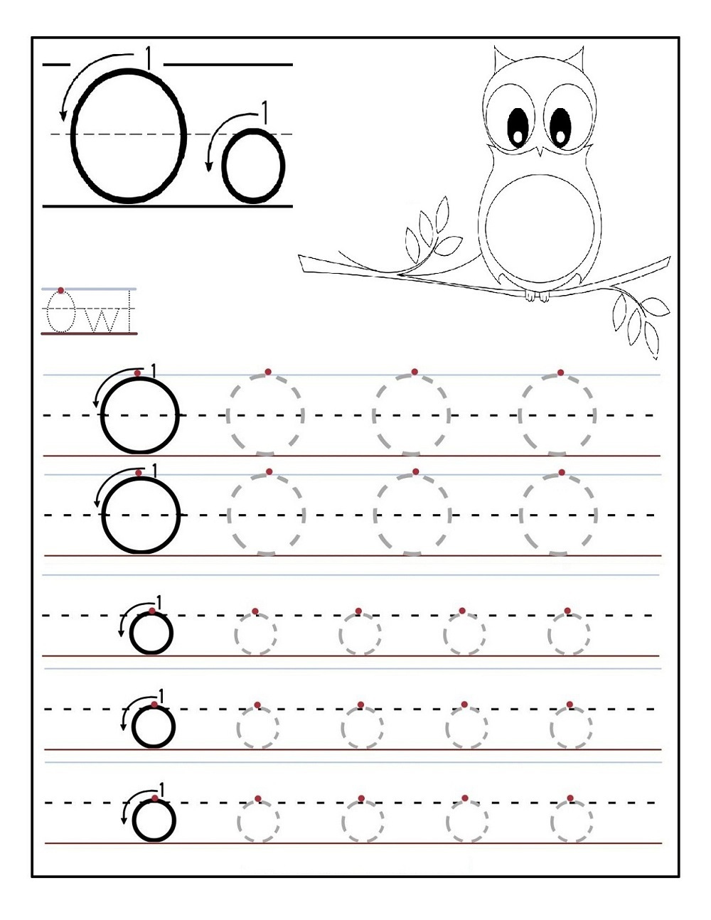 Tracing Letter O Worksheets Activity Shelter