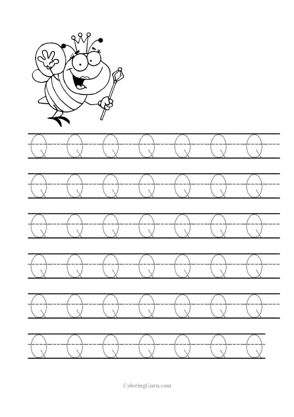 Tracing Letter Q Worksheets AlphabetWorksheetsFree