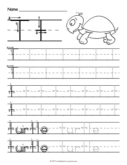 Tracing Letter T Worksheet