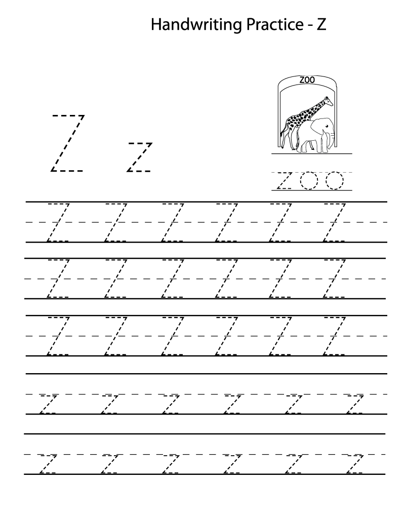 Tracing Letter Z Worksheets TracingLettersWorksheets