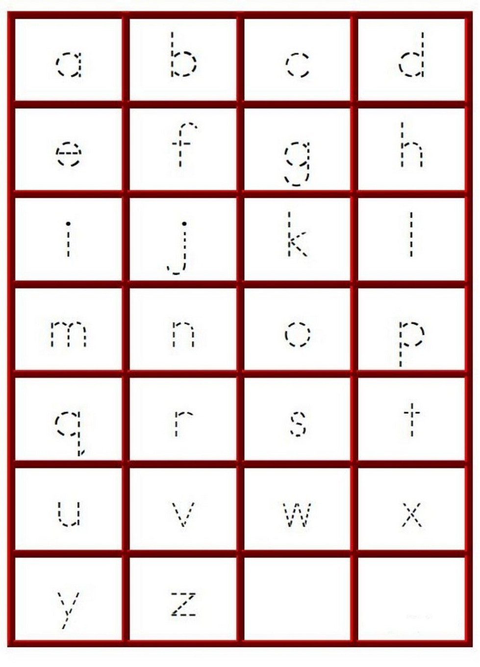 Tracing Letters A z Worksheets Learning Printable