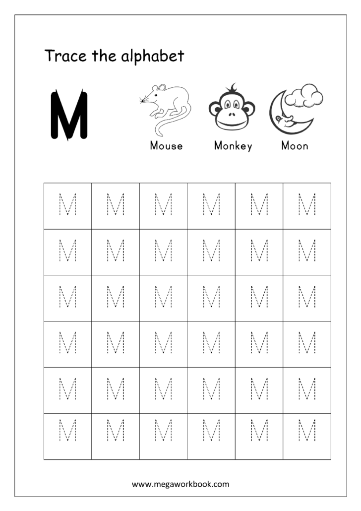 Capital Letter M Tracing Worksheets