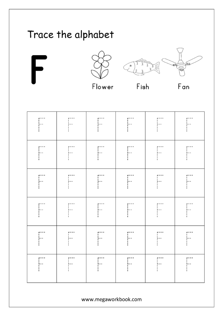 Capital Letter F Tracing Worksheets