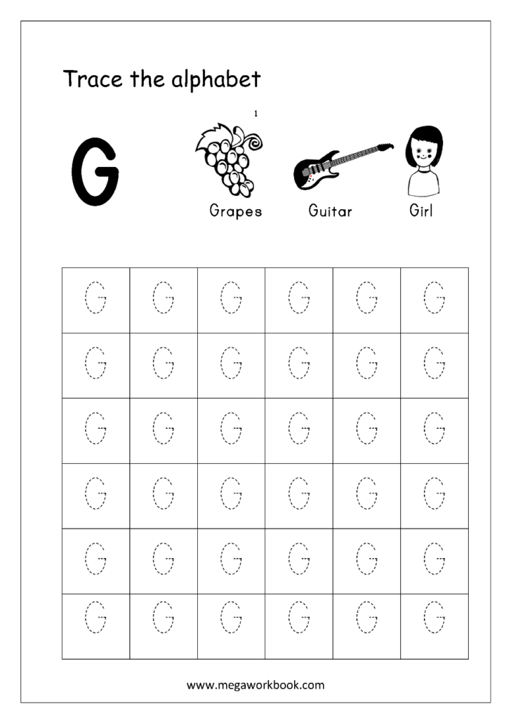 Capital Letter G Tracing Worksheets