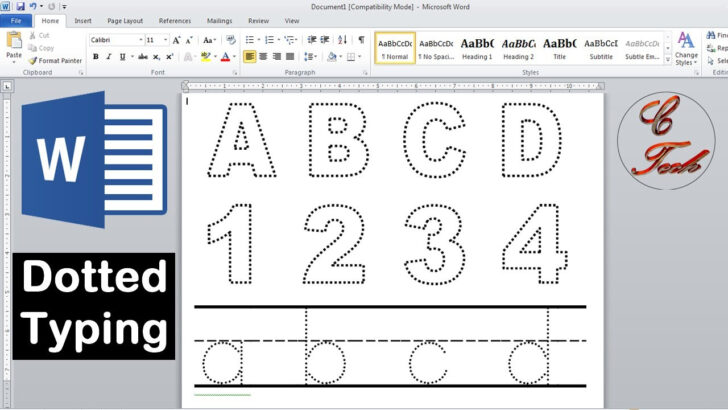 Letter Tracing Font Microsoft Word