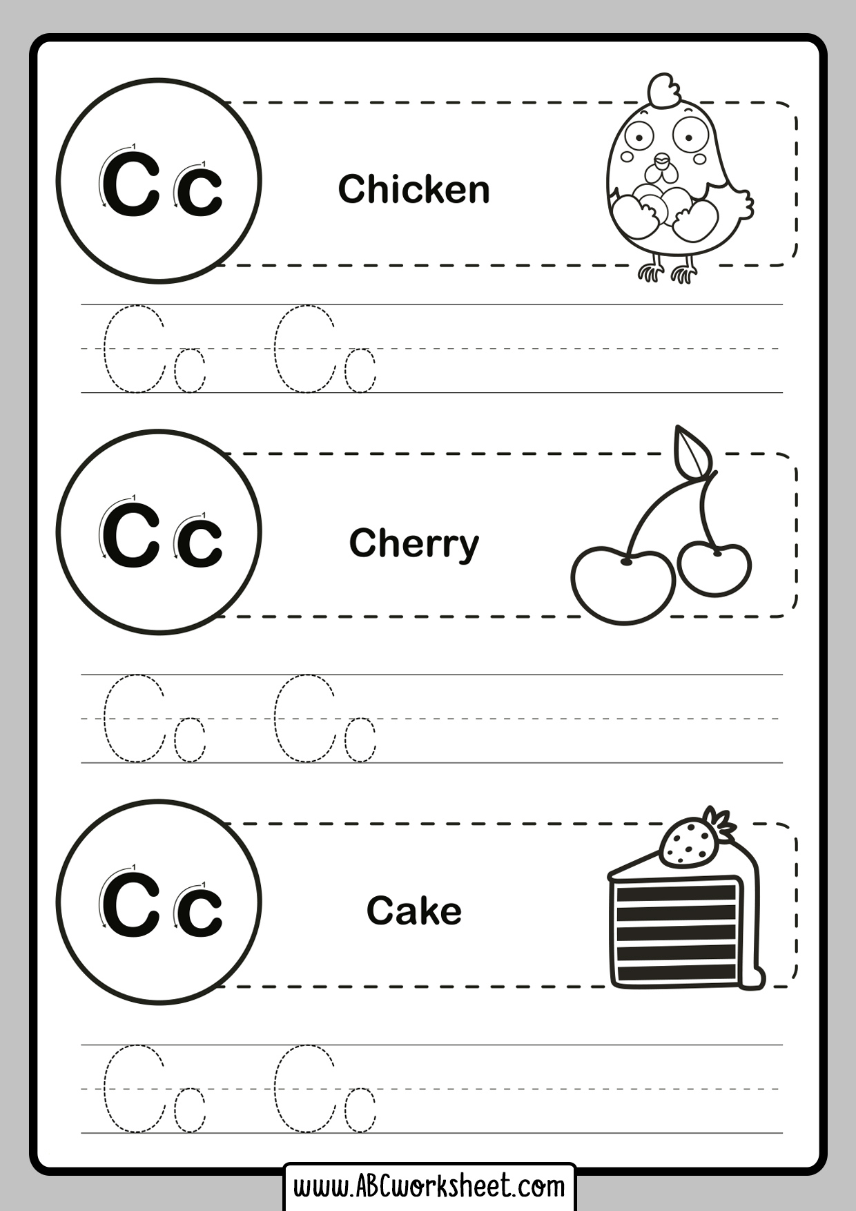 Tracing Letters For Kids ABC Worksheet