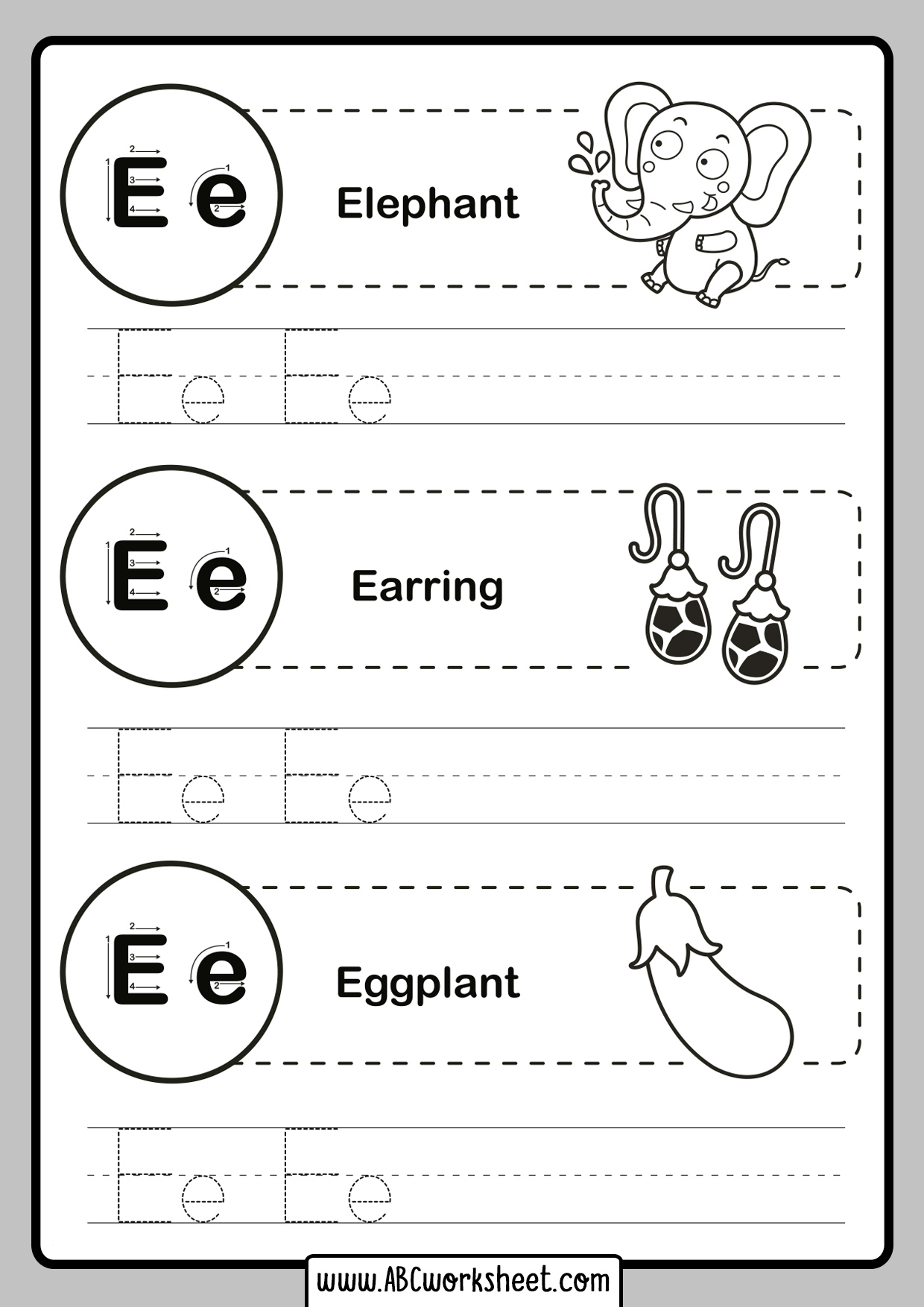 Tracing Letters For Preschool ABC Worksheet