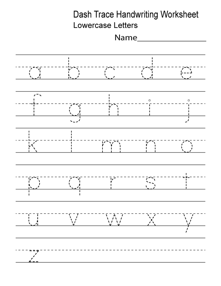 Tracing Lowercase Letters PRINTABLE Kids Worksheets
