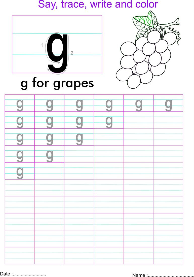 Tracing Small Letter G Worksheet Name Tracing Generator Free