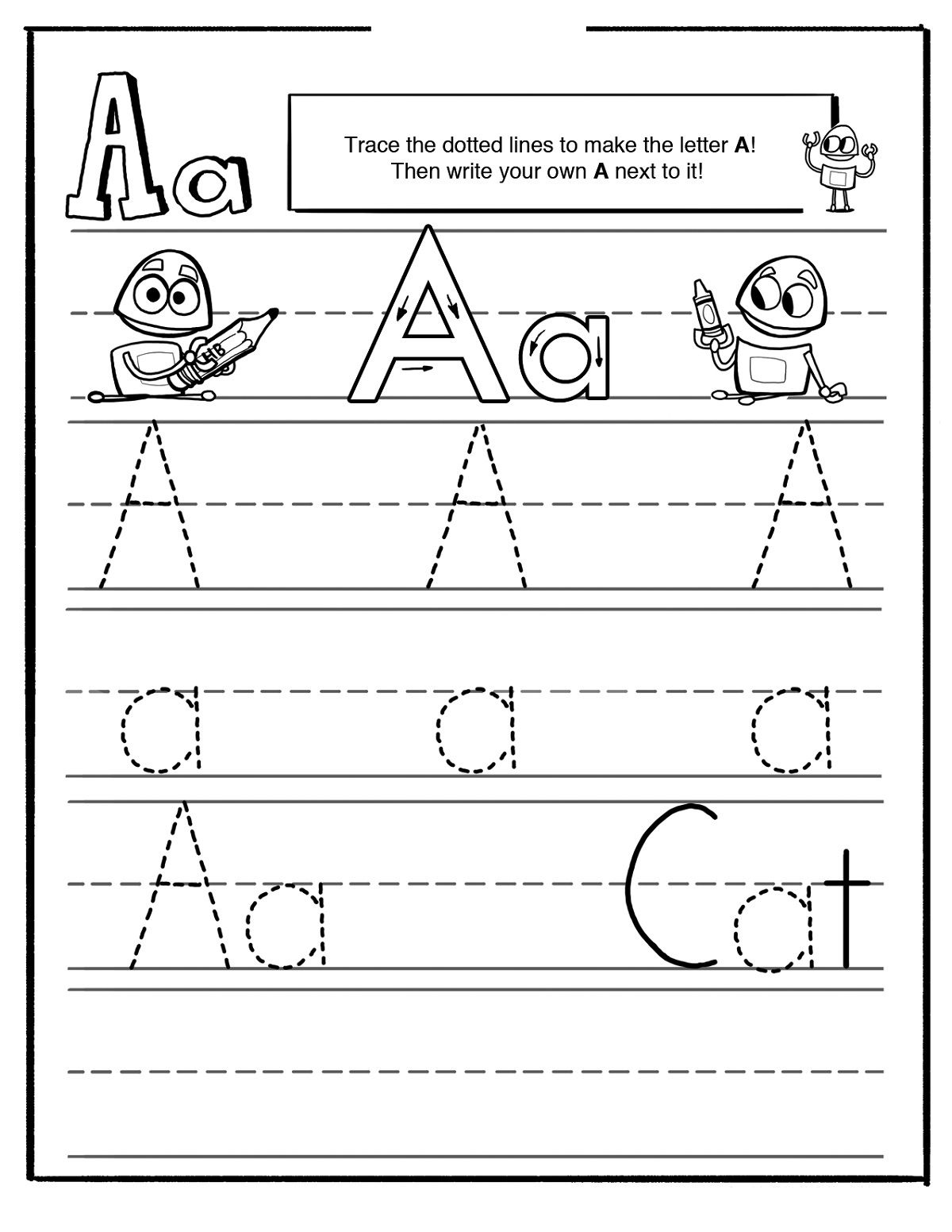 Tracing The Letter A For Kids 101 Activity