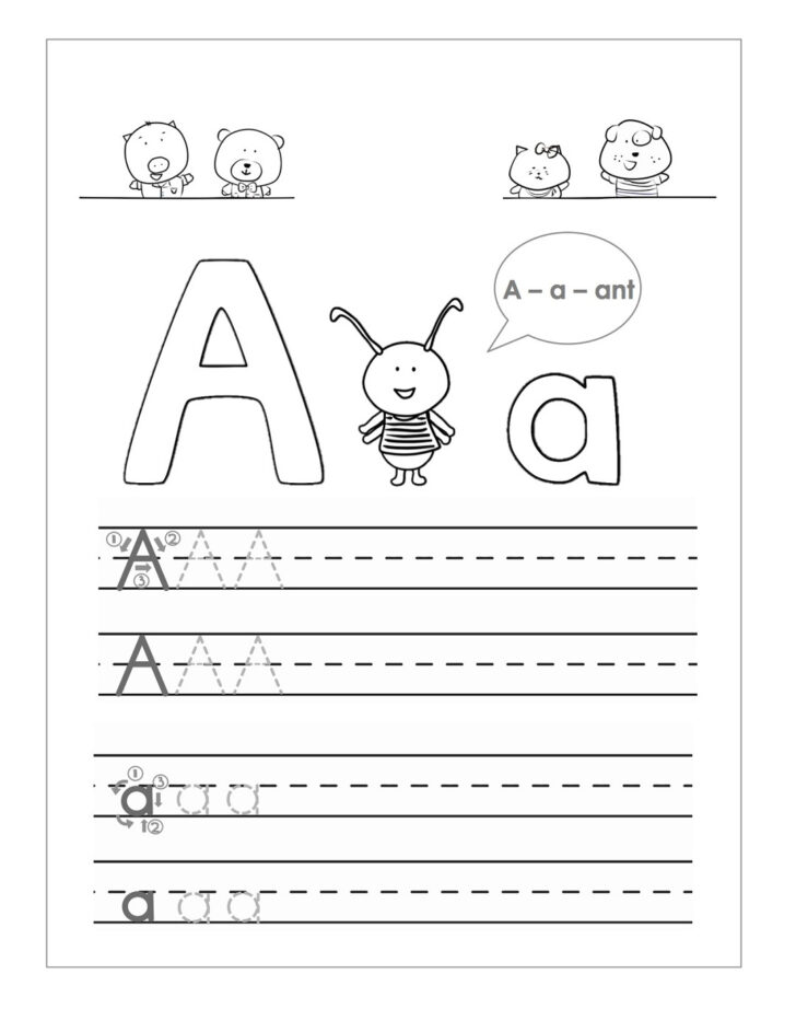 The Letter A Tracing Worksheets