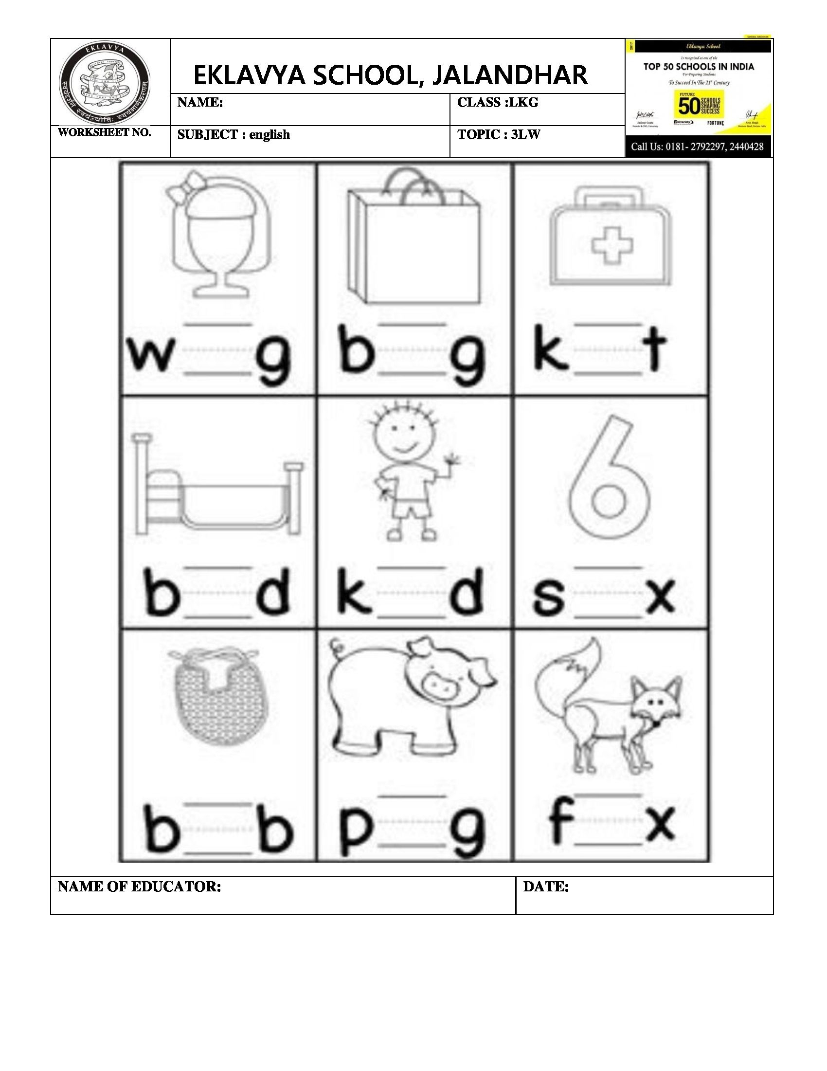 Tracing Three Letter Words Worksheets TracingLettersWorksheets