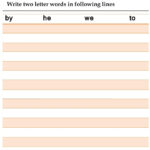 Two Letter Words Worksheets In English
